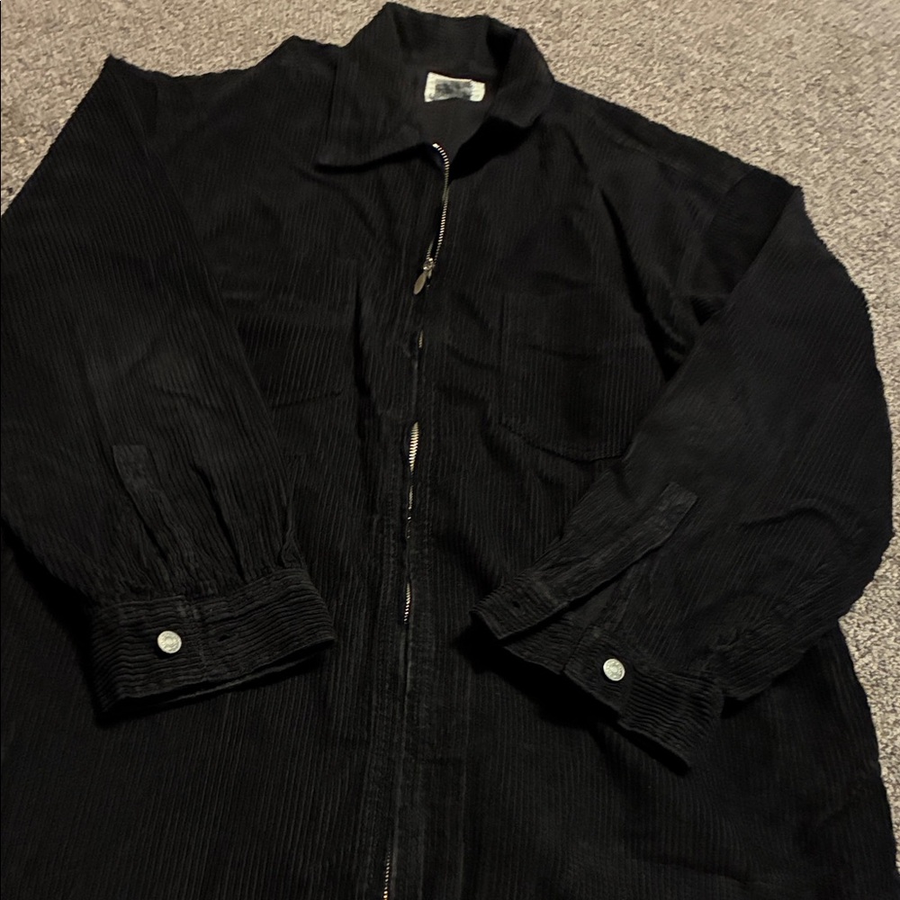 Soho Apparel Men's Black Corduroy Shirt Jacket